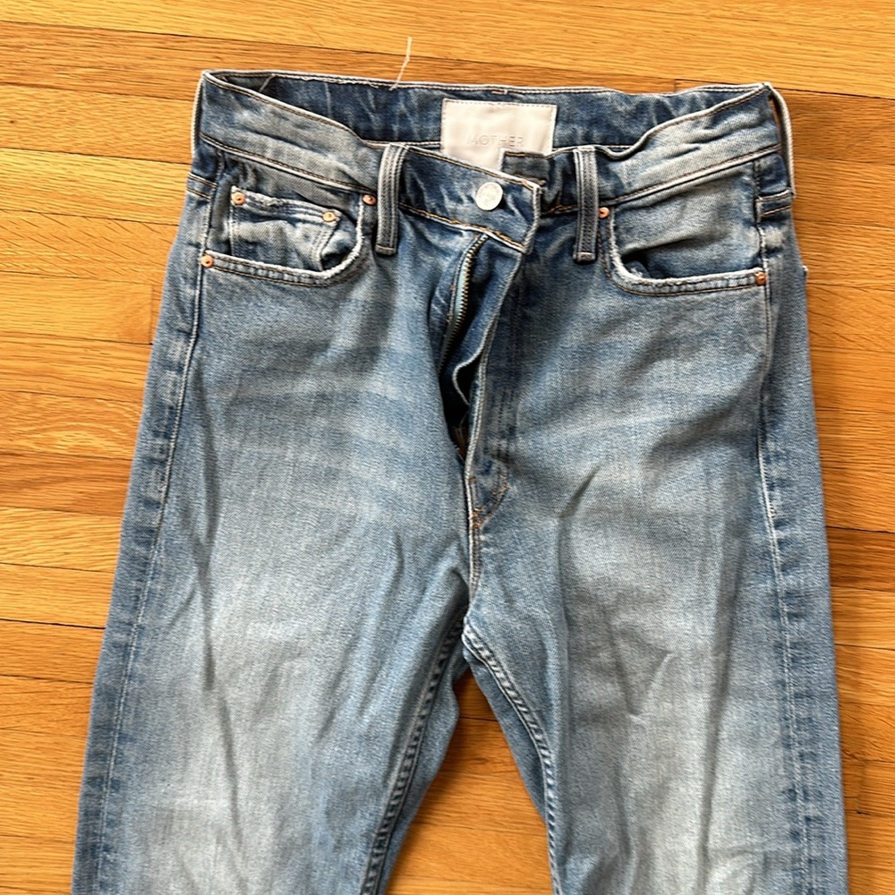 MOTHER Light Blue Straight Leg Jeans - Picture 5 of 9